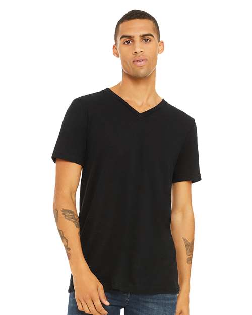 BELLA + CANVAS Unisex Textured Jersey V-Neck Tee - Image 13