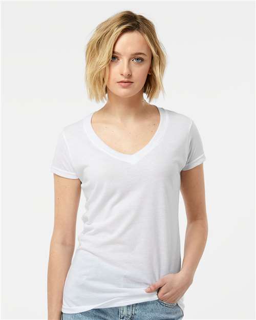 Tultex Women's Poly-Rich V-Neck T-Shirt - Image 37