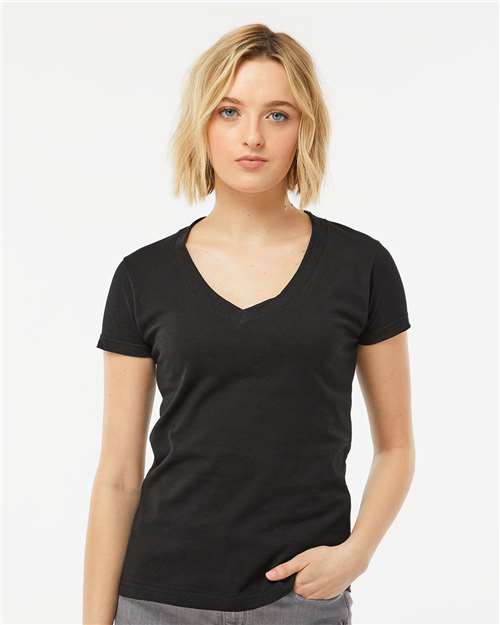 Tultex Women's Fine Jersey V-Neck T-Shirt - Image 11
