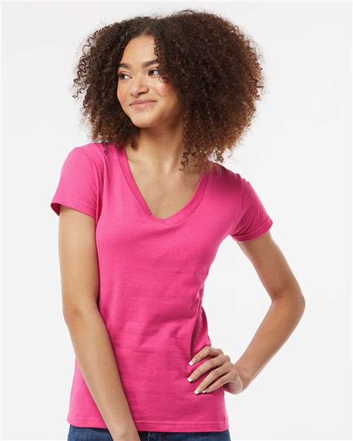 Tultex Women's Fine Jersey V-Neck T-Shirt - Image 23