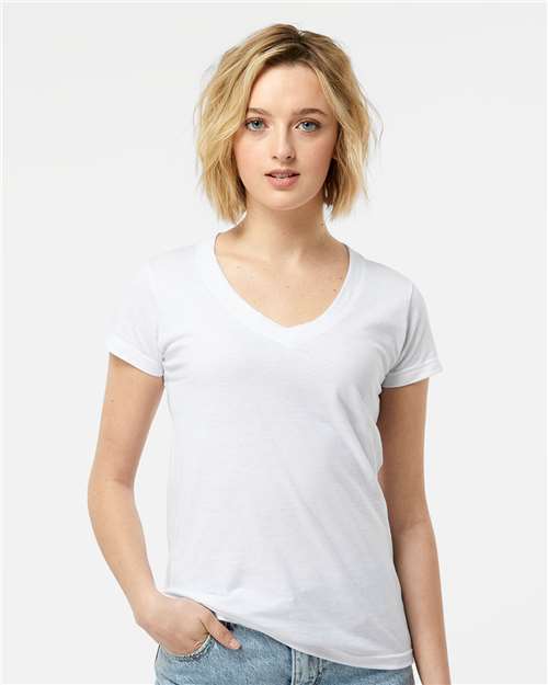 Tultex Women's Fine Jersey V-Neck T-Shirt - Image 77