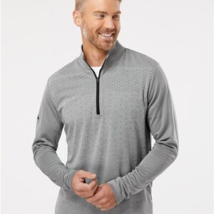 Adidas Men's Ultimate365 Heather Block Print Quarter-Zip Pullover