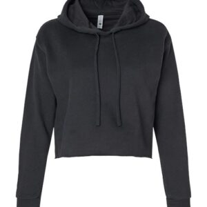 Next Level Women's Laguna Sueded Raw Edge Crop Hoodie Sweatshirt
