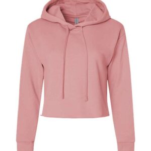 Next Level Women's Laguna Sueded Raw Edge Crop Hoodie Sweatshirt