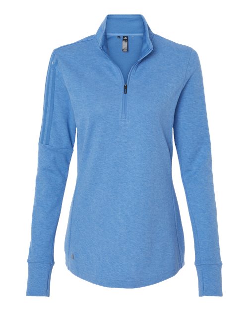 Adidas Women's 3-Stripes Quarter-Zip Sweater Pullover - Image 5