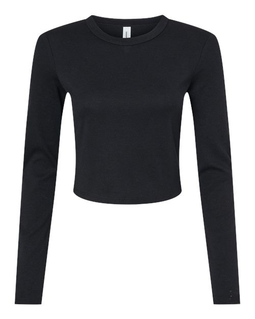 BELLA + CANVAS Women's Micro Rib Long Sleeve Baby Tee - Image 3