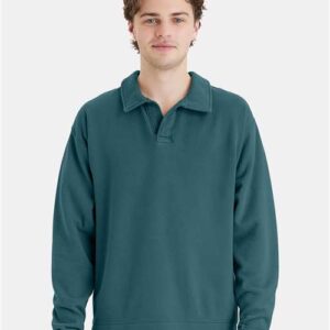 ComfortWash by Hanes Unisex Garment-Dyed Polo Collar Sweatshirt