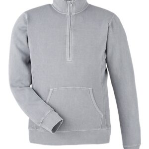 J. America Unisex Pigment-Dyed Fleece Quarter-Zip Pullover