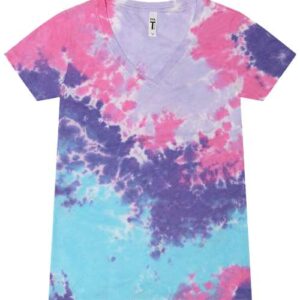 Colortone Women's Tie-Dyed V-Neck T-Shirt