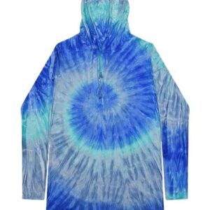 Colortone Unisex Tie-Dyed Hooded Long Sleeve T-Shirt