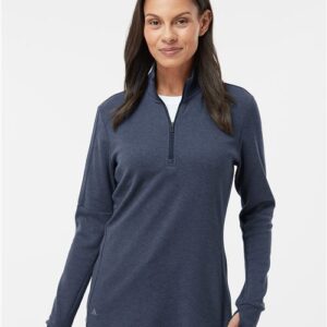 Adidas Women's 3-Stripes Quarter-Zip Sweater Pullover