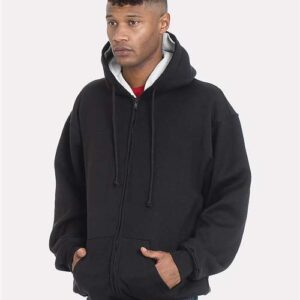 Bayside Unisex USA-Made Super Heavy Thermal Lined Full-Zip Hooded Sweatshirt