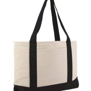 Liberty Bags Large Zippered Cotton Canvas Tote