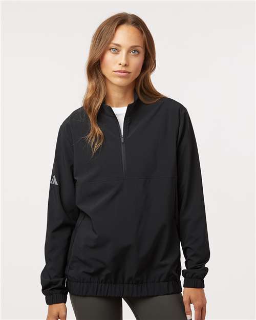 Adidas Women's Stretch Woven Half-Zip Pullover - Image 4