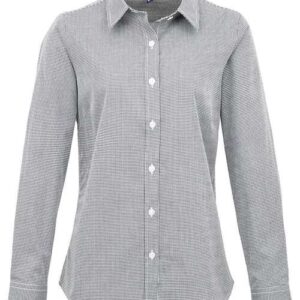 Artisan Collection by Reprime Women's Microcheck Gingham Cotton Shirt