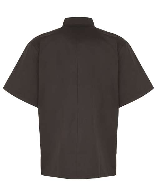 Artisan Collection by Reprime Unisex Ten Studded Front Short Sleeve Chef Coat - Image 2