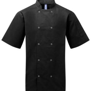 Artisan Collection by Reprime Unisex Ten Studded Front Short Sleeve Chef Coat
