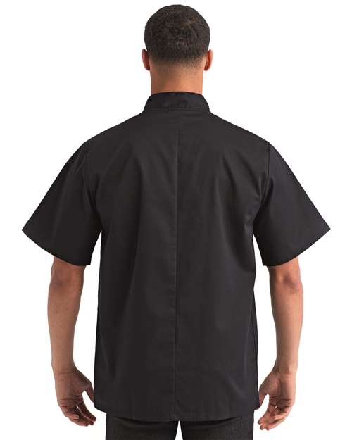 Artisan Collection by Reprime Unisex Ten Studded Front Short Sleeve Chef Coat - Image 6
