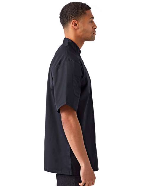 Artisan Collection by Reprime Unisex Ten Studded Front Short Sleeve Chef Coat - Image 5