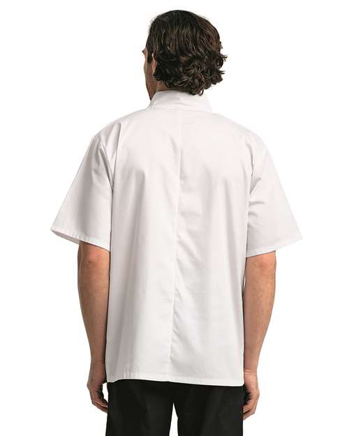 Artisan Collection by Reprime Unisex Ten Studded Front Short Sleeve Chef Coat - Image 12