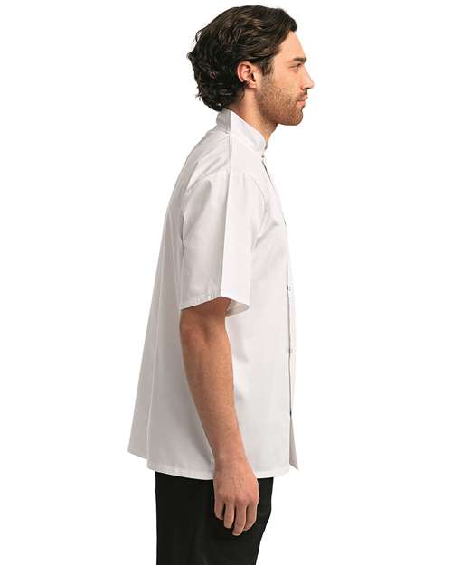 Artisan Collection by Reprime Unisex Ten Studded Front Short Sleeve Chef Coat - Image 11