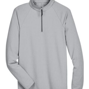 Devon & Jones Men's CrownLux Performance® Clubhouse Micro-Stripe Quarter-Zip Pullover
