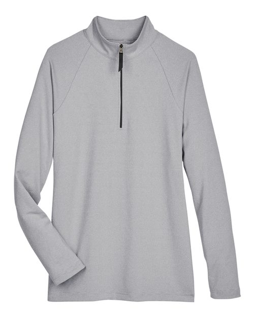 Devon & Jones Women's CrownLux Performance® Clubhouse Micro-Stripe Quarter-Zip Pullover