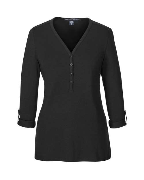 Devon & Jones Women's Perfect Fit™ Y-Placket Convertible Sleeve Knit Top - Image 3