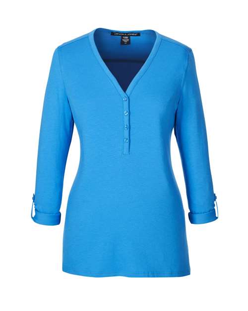 Devon & Jones Women's Perfect Fit™ Y-Placket Convertible Sleeve Knit Top - Image 4
