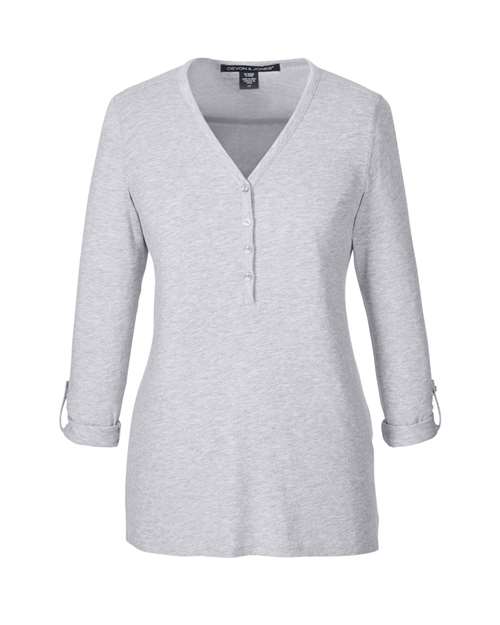Devon & Jones Women's Perfect Fit™ Y-Placket Convertible Sleeve Knit Top - Image 5