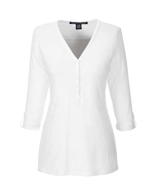 Devon & Jones Women's Perfect Fit™ Y-Placket Convertible Sleeve Knit Top - Image 8
