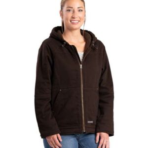 Berne Apparel Women's Sherpa-Lined Twill Hooded Jacket