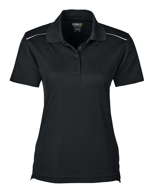 CORE365 Women's Radiant Performance Piqué Polo with Reflective Piping