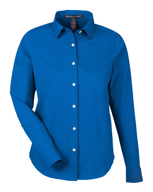 Devon & Jones Women's CrownLux Performance® Spencer Poplin Dress Shirt - Image 3