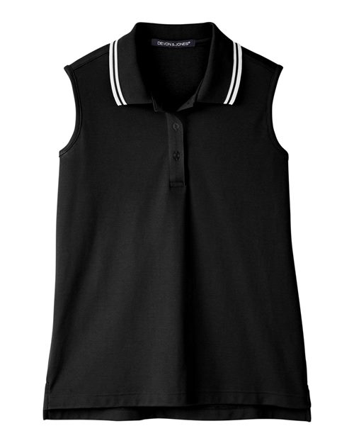 Devon & Jones Women's CrownLux Performance® Plaited Tipped Sleeveless Polo