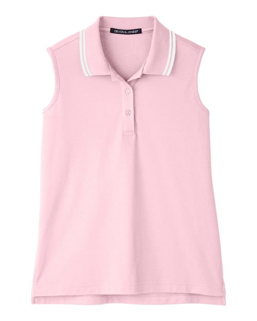 Devon & Jones Women's CrownLux Performance® Plaited Tipped Sleeveless Polo - Image 7