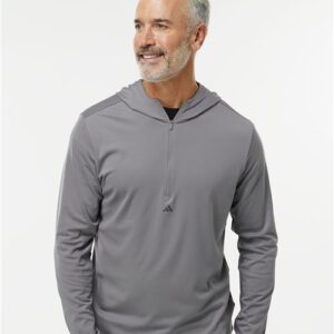 Adidas A596 - Men's Lightweight Quarter-Zip Hooded Pullover