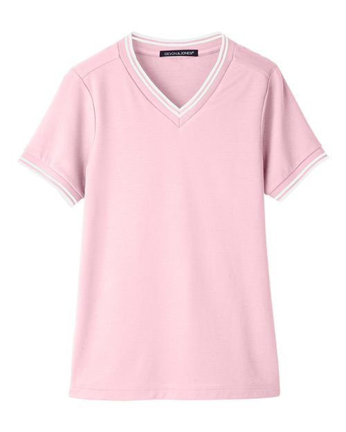 Devon & Jones Women's CrownLux Performance® Plaited Tipped V-Neck Shirt - Image 7