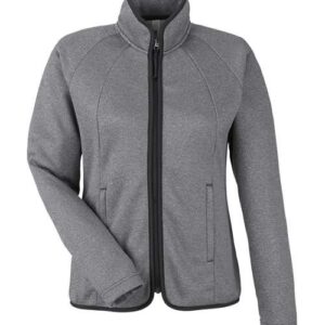 CORE365 Women's Venture Heathered Stripe Full-Zip Jacket