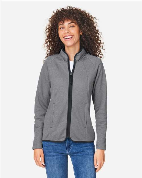 CORE365 Women's Venture Heathered Stripe Full-Zip Jacket - Image 4