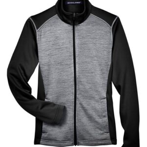 Devon & Jones Women's Newbury Colorblock Mélange Fleece Full-Zip Jacket