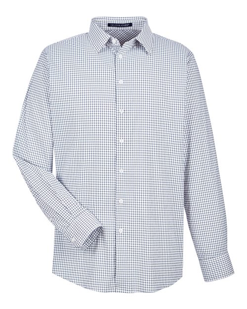 Devon & Jones Men's CrownLux Performance® Micro Windowpane Woven Dress Shirt - Image 4