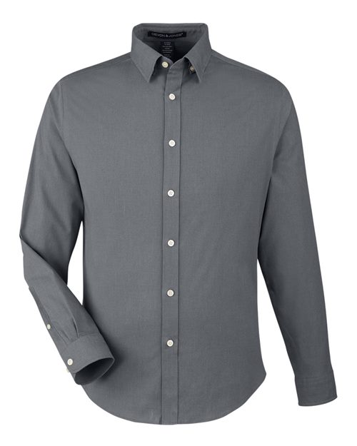 Devon & Jones Men's CrownLux Performance® Spencer Poplin Dress Shirt - Image 4