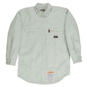 Berne Apparel Men's Flame-Resistant Down Plaid Work Shirt