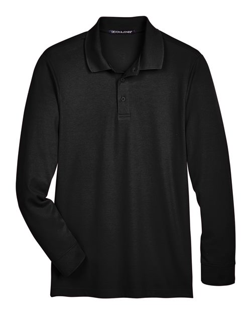 Devon & Jones Men's Tall CrownLux Performance® Plaited Long Sleeve Polo