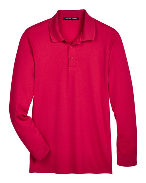 Devon & Jones Men's Tall CrownLux Performance® Plaited Long Sleeve Polo - Image 4