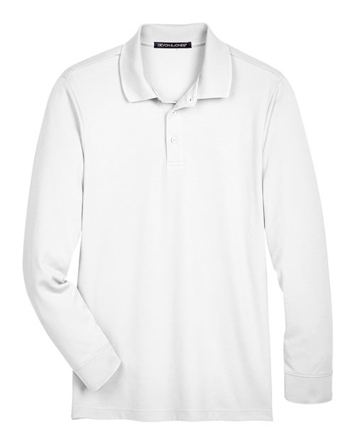 Devon & Jones Men's Tall CrownLux Performance® Plaited Long Sleeve Polo - Image 6