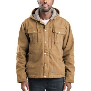 Berne Apparel Men's Vintage Washed Sherpa-Lined Hooded Jacket