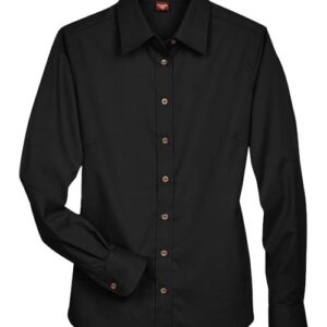 Harriton Women's Easy Blend™ Long Sleeve Twill Dress Shirt with Stain-Release
