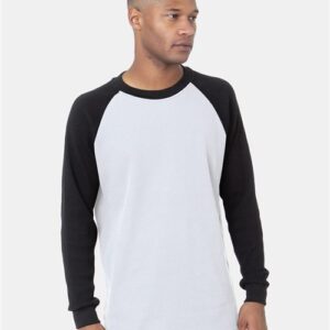 Bayside 8211 - Men's USA-Made Heavyweight Waffle Knit Thermal Raglan T-Shirt